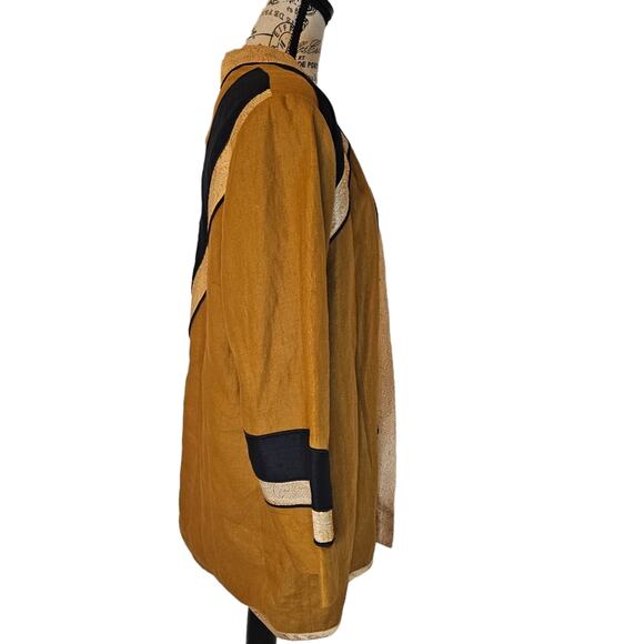 Randi Hilleso Art to wear silk linen lounge jacket. Size M - Picture 4 of 16